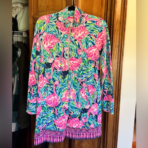 LILLY PULITZER Skipper HTF FRENCH
TERRY Popover Dress Medium Flamingo
Beach - Picture 1 of 4